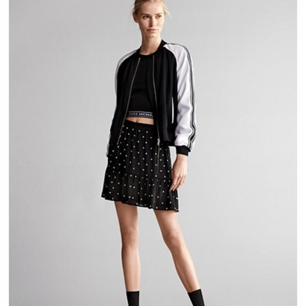 MICHAEL Michael Kors Black Mini Skater Skirt